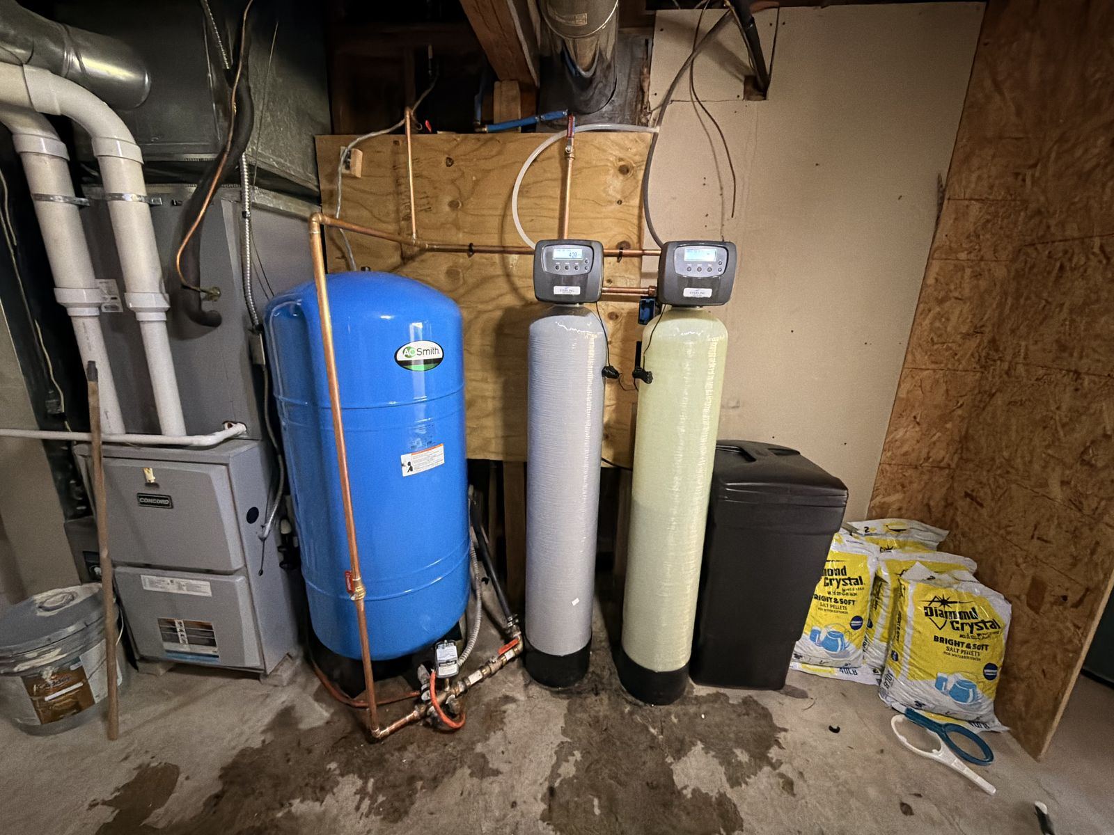 After: copper and brass plumbing with an iron filter and properly sized water softener in Ortonville, MI